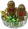 Christmas Gingerbread Boy and Girl Chunky Wooden Hand Painted Handmade Sparkly Christmas Holiday Winter Decoration Home Decor Set of 2 - JAMsCraftCloset