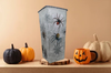 Glass VASE Decoupaged HALLOWEEN SPIDERS Shelf Sitter Country Farmhouse Shabby Chic Victorian BoHo Decor Holiday Decor Gift Idea - JAMsCraftCloset