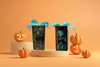 GLASS RECTANGLE BLOCK Halloween Decor Shelf Sitter Hand Painted Decoupaged BLUE WITCH - ROOT WITCH - REVERSIBLE Aqua Bow Gift Idea - JAMsCraftCloset