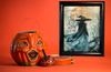 Vintage Wood Frame Decoupage On Glass I PUT A SPELL ON YOU Halloween Witch Wall Art Shelf Sitter Gift Idea {{ JAMsCraftCloset }}