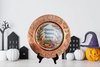 CHARGER PLATE BRONZE PLASTIC ROUND THANKSGIVING - FAITH - DECOUPAGED Upcycled Repurposed Wall Art or Shelf Sitter GRATEFUL THANKFUL BLESSED Holiday Home Decor Gift - JAMsCraftCloset