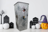 Glass VASE Decoupaged HALLOWEEN SPIDERS Shelf Sitter Country Farmhouse Shabby Chic Victorian BoHo Decor Holiday Decor Gift Idea - JAMsCraftCloset