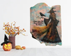 Antique West Virginia Roof Slate Decoupaged 7 Make Sure The Broom Matches the Dress Handmade Wall Art Unique Halloween Holiday Decoration Home Decor Gift {{ JAMsCraftCloset }}
