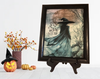 Vintage Wood Frame Decoupage On Glass I PUT A SPELL ON YOU Halloween Witch Wall Art Shelf Sitter Gift Idea {{ JAMsCraftCloset }}