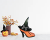 Chunky Wooden WITCHES ORANGE SHOE BLACK HAT ITEM 6 Hand Painted Handmade Sparkly Halloween Fall Decoration Shelf Sitter Table Topper Tier Tray Decoration Home Decor Holiday - JAMsCraftCloset