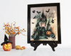 Vintage Wood Frame Decoupage On Glass IT IS TIME TO FLY Halloween Witch Wall Art Shelf Sitter Gift Idea {{ JAMsCraftCloset }}