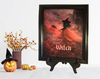 Vintage Wood Frame Decoupage On Glass SEASON OF THE WITCH Halloween Witch Wall Art Shelf Sitter Gift Idea {{ JAMsCraftCloset }}