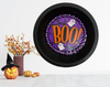 Mini Pie Pan Wall Art Handmade Hand Painted Decoupaged Wall Art Black BOO HALLOWEEN Decor Gift Idea &nbsp;- JAMsCraftCloset