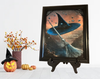 Vintage Wood Frame Decoupage On Glass DUST THEM OFF LADIES IT IS RIDING SEASON Halloween Witch Wall Art Shelf Sitter Gift Idea {{ JAMsCraftCloset }}