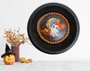 Mini Pie Pan Wall Art Handmade Hand Painted Decoupaged Wall Art Black CUTE GHOST HALLOWEEN Decor Gift Idea - JAMsCraftCloset