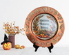 CHARGER PLATE BRONZE PLASTIC ROUND THANKSGIVING - FAITH - DECOUPAGED Upcycled Repurposed Wall Art or Shelf Sitter GRATEFUL THANKFUL BLESSED Holiday Home Decor Gift - JAMsCraftCloset
