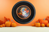 Mini Pie Pan Wall Art Handmade Hand Painted Decoupaged Wall Art Black CUTE GHOST HALLOWEEN Decor Gift Idea - JAMsCraftCloset