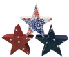PATRIOTIC STARS SET 2 Chunky Wooden Hand Painted Handmade Sparkly Love America Patriotic Decoration Home Decor Holiday Set of 3- JAMsCraftCloset