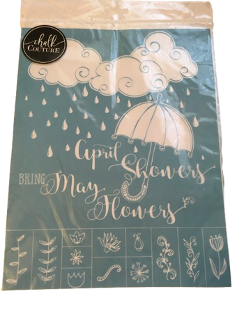 Chalk Couture STENCIL - NEW - APRIL SHOWERS BRING MAY FLOWERS - Spring Stencil - Reusable Adhesive Silkscreen Stencil - Happy Crafting - JAMsCraftCloset