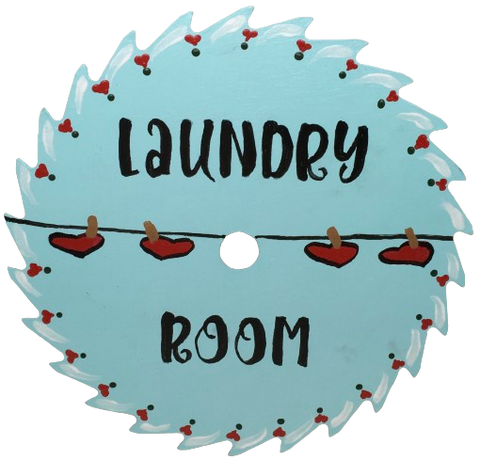 Vintage SAW BLADE Round Circular Upcycled Handmade Hand Painted Wall Art LAUNDRY ROOM Home Decor Saw Wall Hanging Sawblade Art Metal Art Blade Art Circular Saw Art Crafters Delight Unique Country Laundry Room Decor Gift Farmhouse Decor - JAMsCraftCloset