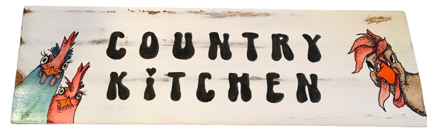 Kitchen Country Lettering COUNTRY KITCHEN 2 Wooden Sign Wall Art Gift Idea Positive Words Handma ...