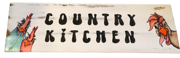 COUNTRY KITCHEN 2 Wooden Sign Wall Art Gift Idea Positive Words Handmade Hand Painted Pen and Ink Kitchen Decor Gift Idea Home Decor-One of a Kind-Unique Signs-Home Decor-Country Decor-Cottage Chic Decor-Gift- JAMsCraftCloset