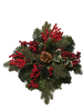 Vintage Christmas Wall Art-Berries, Holly and Pinecone Spray 2-ROUND-Unique-Unusual-Holiday Decor-Happy Shopping - JAMsCraftCloset