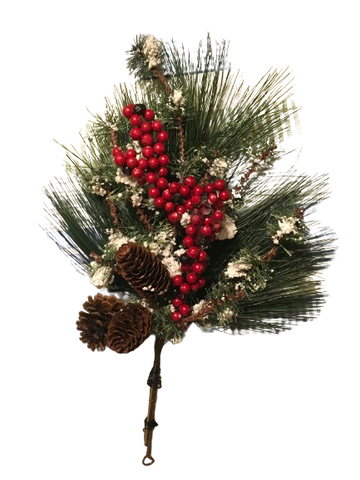 Vintage Christmas Wall Art-Berry and Pinecone Spray 1-Unique-Unusual-Holiday Decor-Happy Shopping - JAMsCraftCloset