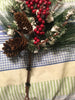 Vintage Christmas Wall Art-Berry and Pinecone Spray 1-Unique-Unusual-Holiday Decor-Happy Shopping - JAMsCraftCloset