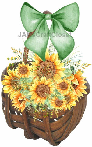 DIGITAL GRAPHIC DESIGN-Country-Floral-SUNFLOWERS-Vintage-Basket 2-Sublimation-Download-Digital Print-Clipart-PNG-SVG-JPEG-Crafters Delight-Digital Art - JAMsCraftCloset