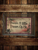 TRAY GRAY METAL Rectangle Decoupaged Hand Painted Upcycled Repurposed Wall Art DREAM A LITTLE DREAM OF ME Home Decor Decor LOVE Wall Art Gift - JAMsCraftCloset