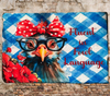 Antique Roof Slate Hand Painted DECOUPAGED - FLUENT IN FOWL LANGUAGE - WHIMSICAL HEN - Unique Country Farmhouse Wall Art Gift - JAMsCraftCloset