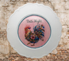 PLATE CHARGER WHITE PLASTIC ROUND Decoupaged Hand Painted Upcycled Repurposed Wall Art DATE NIGHT Home Decor Closet Wall Art Gift - JAMsCraftCloset