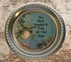 TRAY SHINY SILVER PLASTIC ROUND Decoupaged Hand Painted Upcycled Repurposed Wall Art THE MOST WONDERFUL TIME OF THE YEAR Home Decor Christmas Wall Art Gift - JAMsCraftCloset