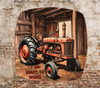 SQUARE Plastic PLATE Farmhouse Country Wall Art Shelf Sitter Decoupage ANTIQUE TRACTOR - READY FOR WORK Handmade Gift Idea Crafters Delight - JAMsCraftCloset