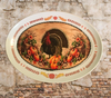 Plastic OVAL WHITE TRAY Farmhouse Country Kitchen Home Thanksgiving Decor TURKEY AND PUMPKINS Wall Art Shelf Sitter Handmade &nbsp;- JAMsCraftCloset