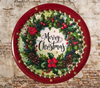 Pizza Pan Red MERRY CHRISTMAS WREATH WITH STARS Farmhouse Country Home CHRISTMAS Decor Wall Art Shelf Sitter Handmade Hand Painted Repurposed Upcycled Gift Idea - JAMsCraftCloset