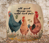 SQUARE Plastic PLATE Farmhouse Country Wall Art Shelf Sitter Decoupage CHICKENS - WILD AND FREE Handmade Gift Idea Crafters Delight - JAMsCraftCloset