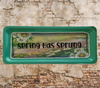 TRAY GREEN Plastic Rectangle Decoupaged Hand Painted Upcycled Repurposed Wall Art SPRING HAS SPRUNG Home Decor Decor Wall Art Gift - JAMsCraftCloset
