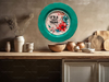PLATE CHARGER TEAL AQUA PLASTIC ROUND DECOUPAGED Upcycled Repurposed Wall Art or Shelf Sitter IT IS A FOREVER THING Home Decor Wall Art Gift WEDDING - JAMsCraftCloset