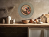 Galvanized Metal Round Charger Plate With Hanging Hook Decoupaged Farmhouse Country Coffee Bar Wall Art Shelf Sitter TIME FOR COFFEE Handmade Gift Idea - JAMsCraftCloset