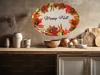 Hard Plastic OVAL TRAY Farmhouse Country Leaves, Acorns, Wheat Wall Art HAPPY FALL Cottage Chic Victorian Decor Handmade Gift Idea {{ JAMsCraftCloset }}