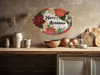 Hard Plastic OVAL TRAY Farmhouse Country Home Decor MERRY CHRISTMAS POINSETTIA Wall Art Cottage Chic Decor Kitchen Decor Victorian Christmas Holiday Decor Handmade Gift Idea &nbsp;- JAMsCraftCloset