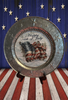 Galvanized Metal Round Charger Plate With Hanging Hook Embossed Stars Decoupaged Holiday Wall Art Shelf Sitter HAPPY 4TH OF JULY FLAG Handmade Gift Idea - JAMsCraftCloset