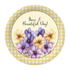 ROUND Digital Graphic Design HAVE A BEAUTIFUL DAY 2 Purple Yellow Floral YELLOW Background Wedding Gift First Home Sublimation Decoupage PNG SVG Country Farmhouse Home Decor Wall Art Shelf Sitter Gift Crafters Delight - JAMsCraftCloset