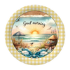 ROUND Digital Graphic Design GOOD MORNING Beach Scene Wedding Gift First Home Sublimation Decoupage PNG SVG Country Farmhouse Home Kitchen Coffee Bar Decor Decor Bathroom Wall Art Shelf Sitter Gift Crafters Delight - JAMsCraftCloset