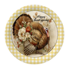 ROUND Digital Graphic Design - HAPPY THANKSGIVING - Turkey With Flowers - Wedding Gift HOME DECOR Sublimation Decoupage PNG SVG PDF JPEG Country Farmhouse Wall Art Shelf Sitter Gift Crafters Delight - JAMsCraftCloset