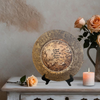 PLATE CHARGER GOLD EMBOSSED FLORAL PLASTIC ROUND DECOUPAGED Upcycled Repurposed Wall Art or Shelf Sitter A HEART OF GOLD IS WHERE THE RAINBOW BEGINS Home Decor Wedding Gift - JAMsCraftCloset