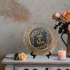 PLATE CHARGER GOLD EMBOSSED FLORAL PLASTIC ROUND DECOUPAGED Upcycled Repurposed Wall Art or Shelf Sitter MAKE IT HAPPEN Home Decor Wedding Gift - JAMsCraftCloset