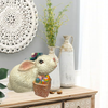 Bunny Rabbit With Basket of Eggs Table Decor Shelf Sitter Easter Decoration Home Country Decor Vintage Discontinued {{ JAMsCraftCloset }}