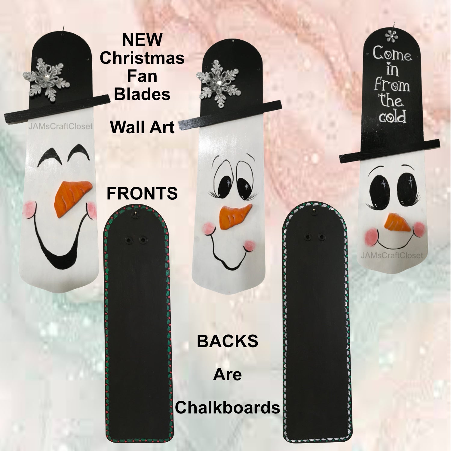 Fan Blade Wall Art Chalkboard Snowman 1