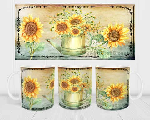 MUG Coffee Full Wrap Sublimation Digital Graphic Design Download SUNFLOWER 3 SVG-PNG Crafters Delight - Digital Graphic Design - JAMsCraftCloset