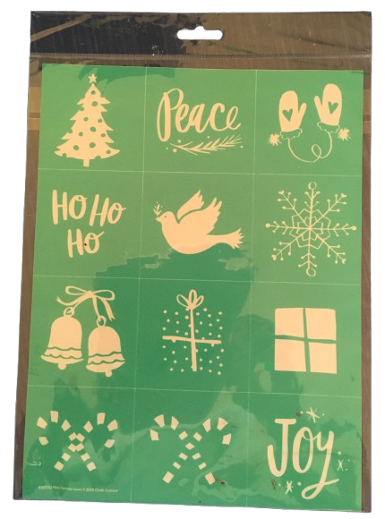 Chalk Couture STENCIL - NEW - MINI HOLIDAY ICONS - Winter Christmas Stencil - Reusable Adhesive Silkscreen Stencil - Happy Crafting - JAMsCraftCloset&nbsp;