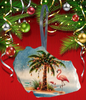 Antique West Virginia Roof Decoupaged Christmas Ornament - Flamingo With Palm Tree 2 - Handmade Holiday Tree Decor Unique Beach Lake House Gift - JAMsCraftCloset