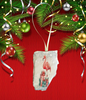 Antique West Virginia Roof Decoupaged Christmas Ornament - Flamingo With Packages - Handmade Holiday Tree Decor Unique Beach Lake House Gift - JAMsCraftCloset